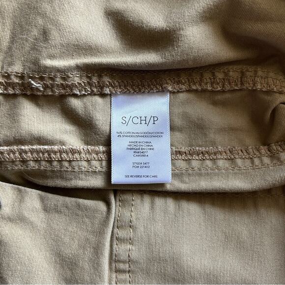 CAbi Camel Tan Button Down Peplum Stretch Fitted Military Jacket Coat Size Small - Picture 8 of 9